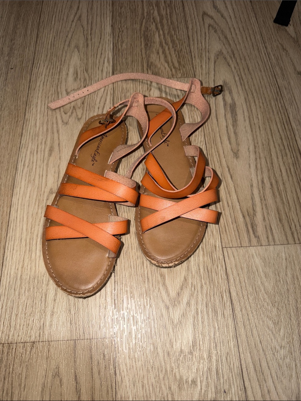 American Eagle Orange Strappy Sandals